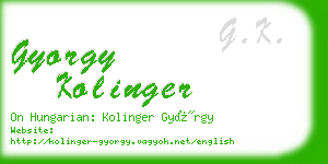 gyorgy kolinger business card